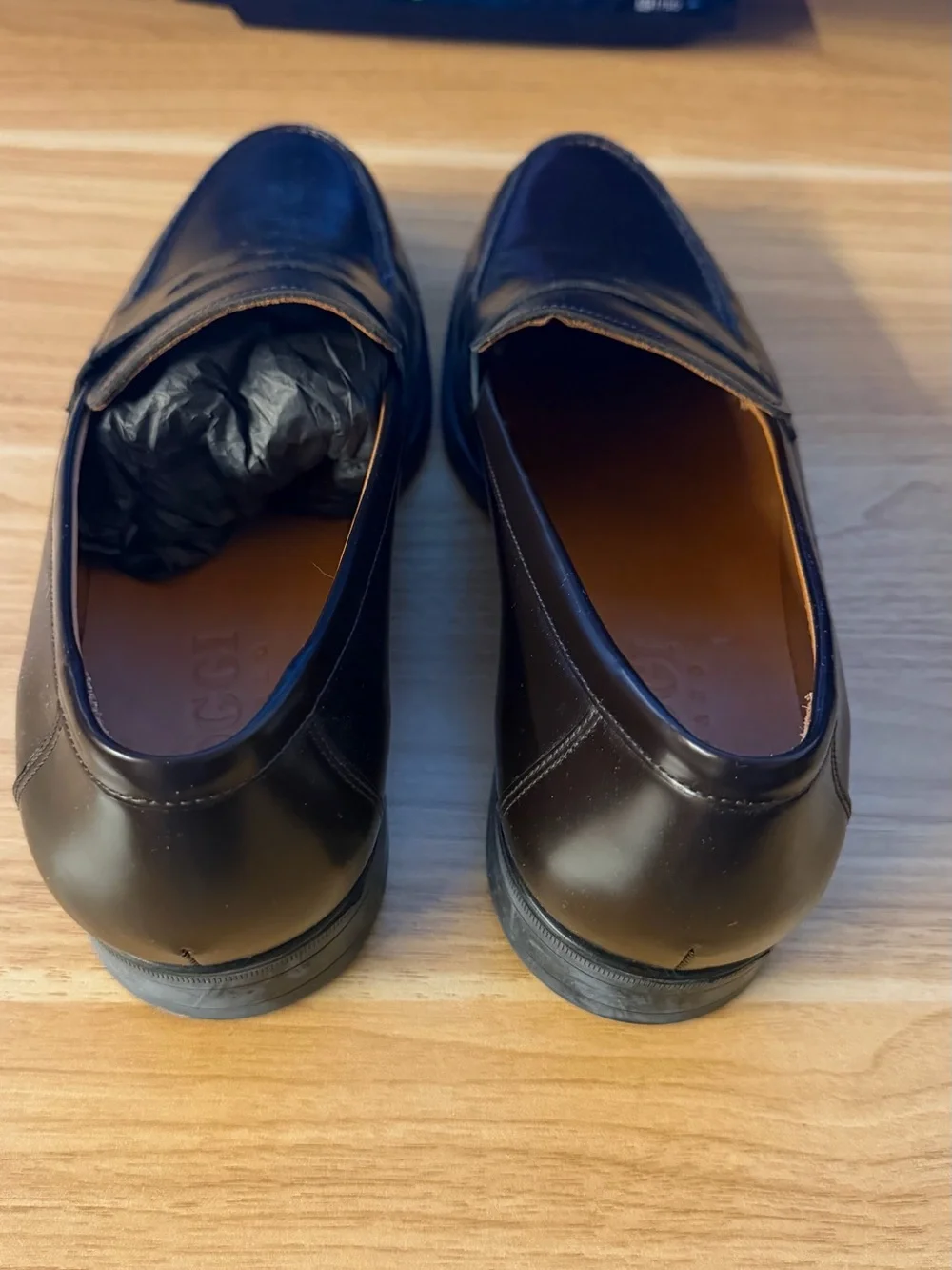 Men's Dark Brown Leather Penny Loafers - Classic Slip-On Style